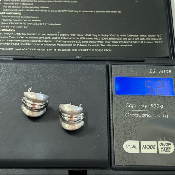 SOLID 14K WHITE GOLD WINGS EARRINGS W/ OMEGA BACKS - MADE IN ITALY - Picture 10 of 10